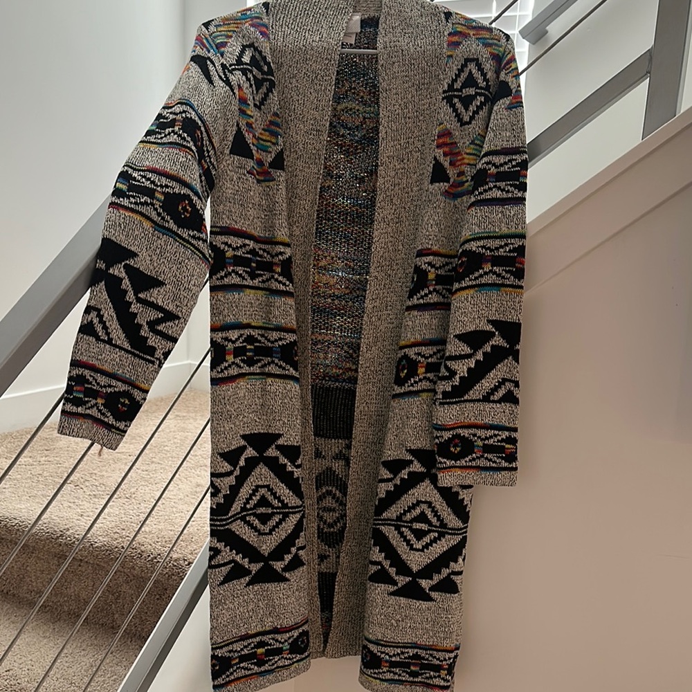 Tribal Pattern Long Cardigan